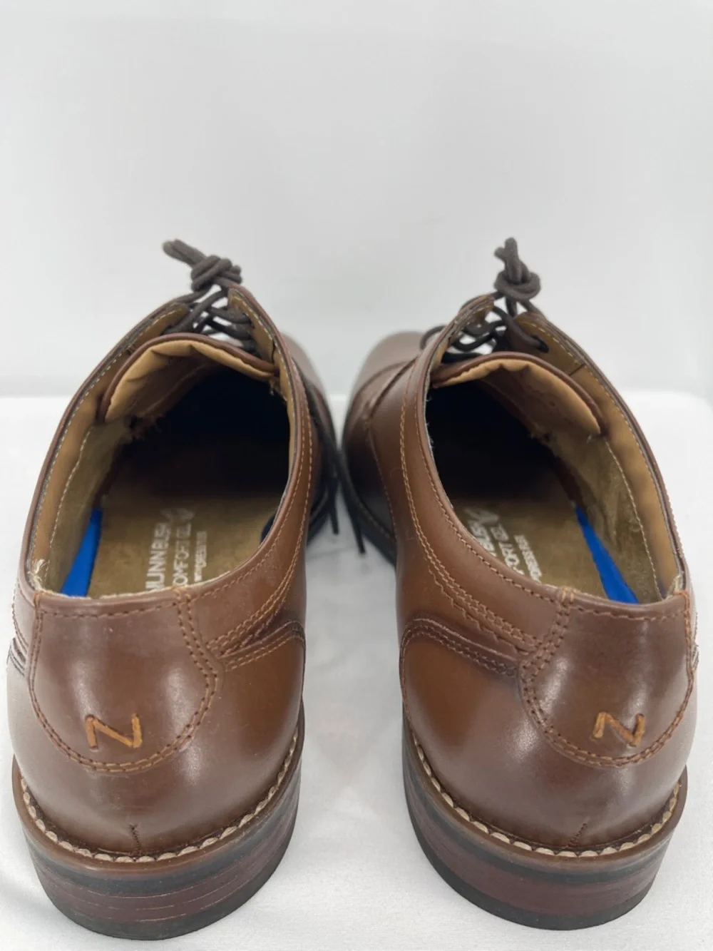 NUNN BUSH SIZE 9.5W Men's Brown Leather Cap-Toe OXFORD Dress Shoes